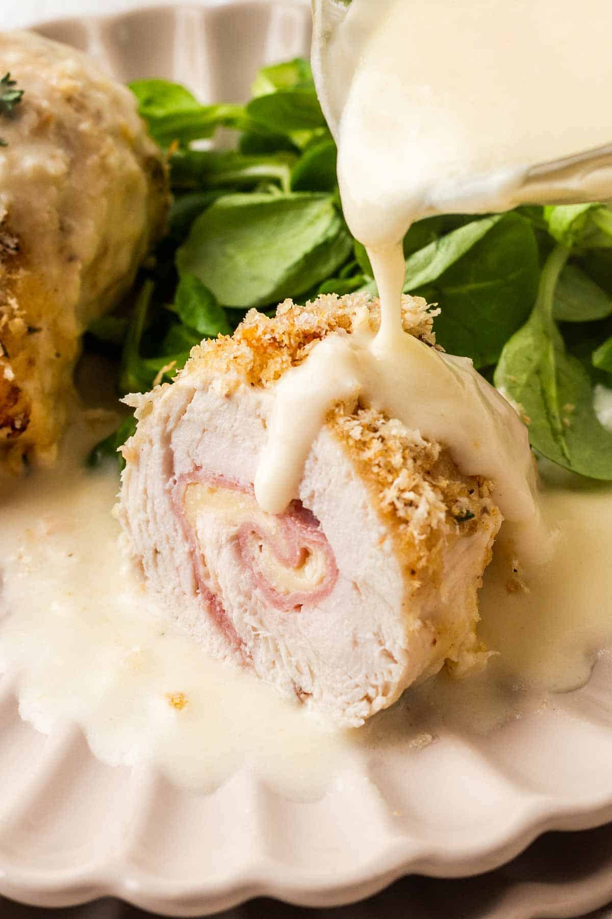 Classic Chicken Cordon Bleu with ham and Swiss Cheese