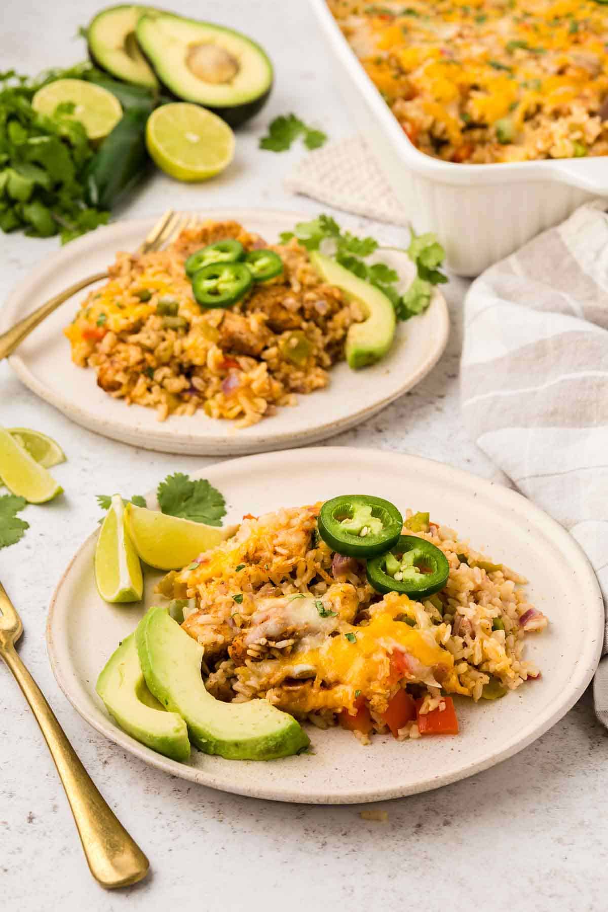 Easy Chicken Fajita Rice Casserole