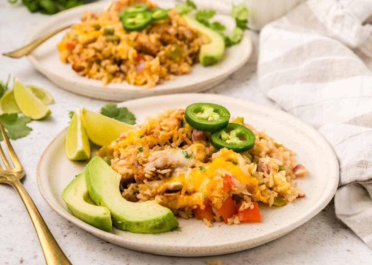 Easy Chicken Fajita Rice Casserole