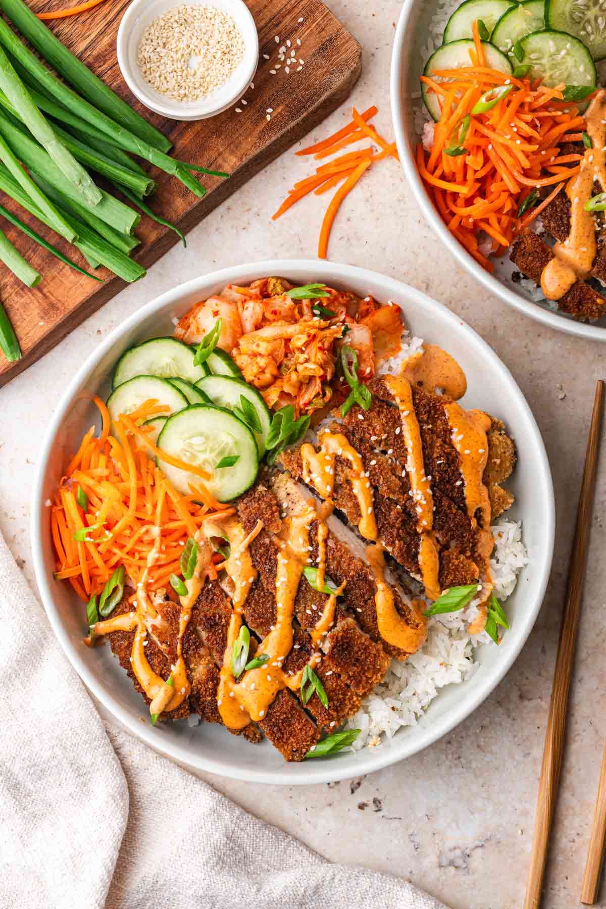 Katsu Chicken Rice Bowl with Veggies