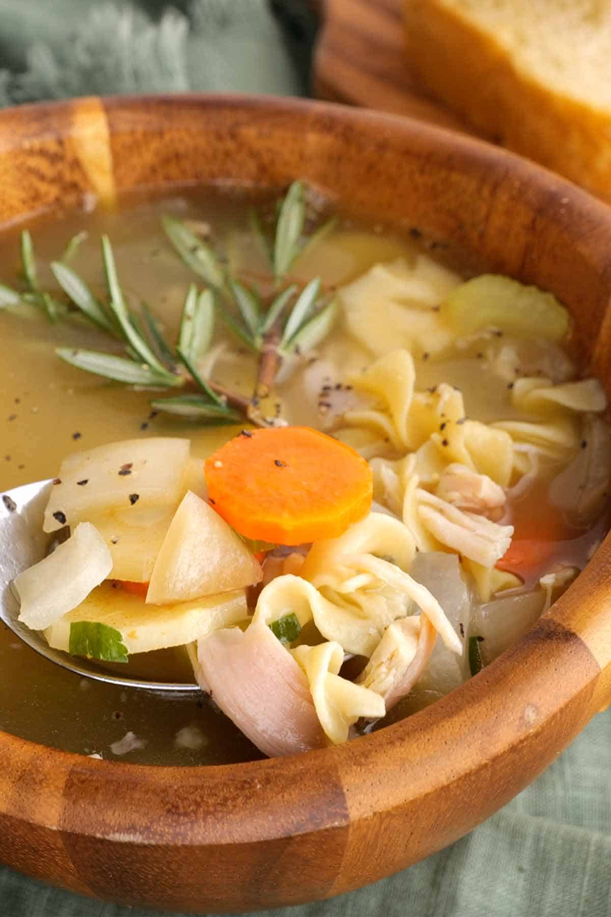 Chicken Noodle Soup with Parsnips