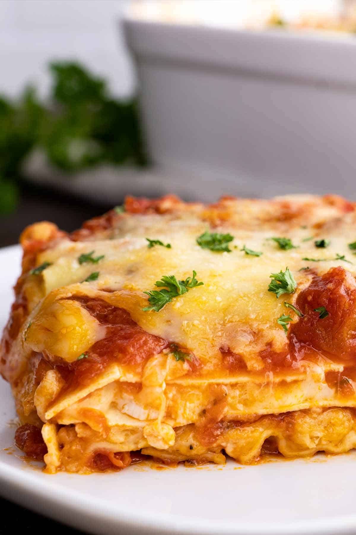 Sliced Chicken Parmesan Lasagna