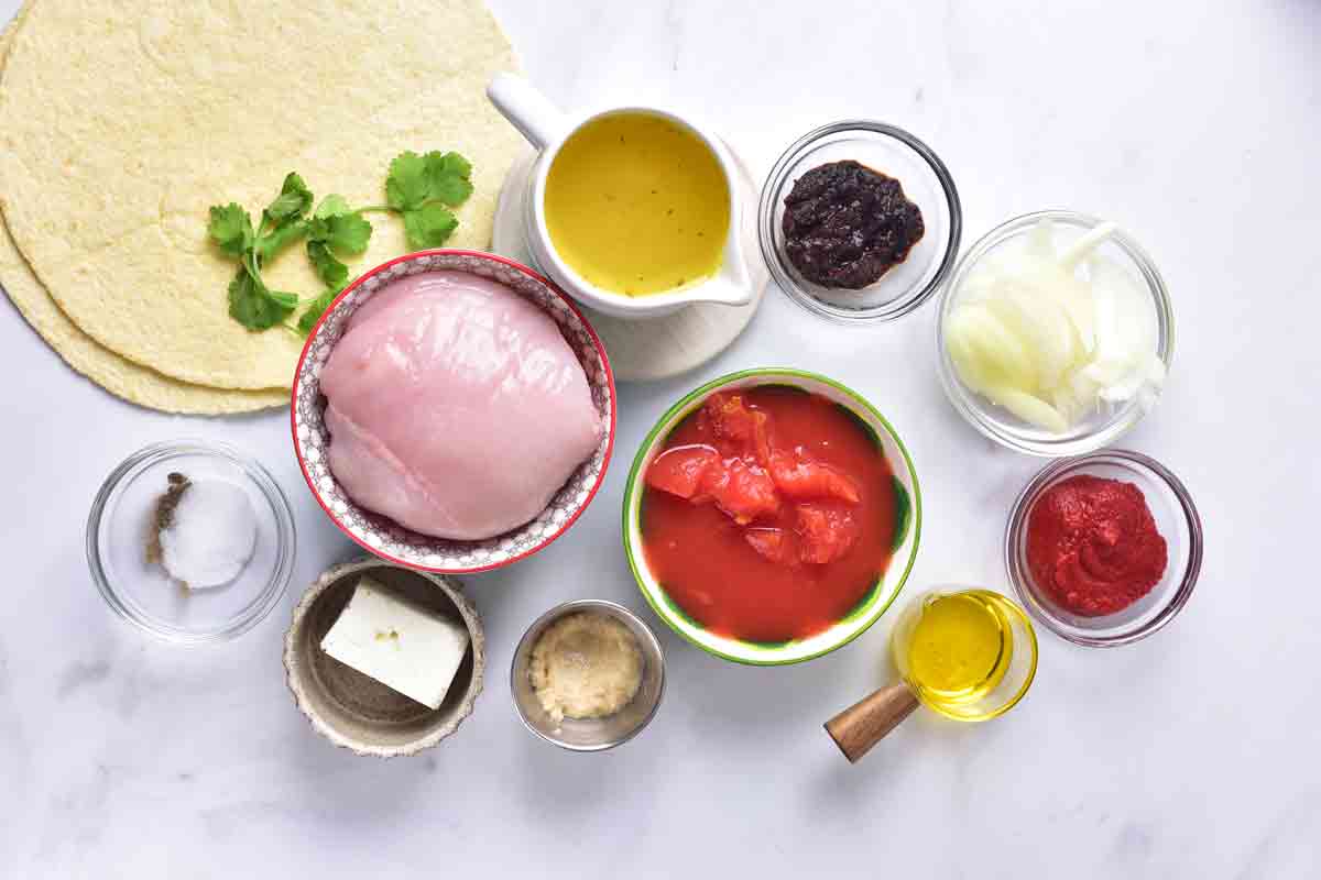 Chicken Tinga Taco Ingredients