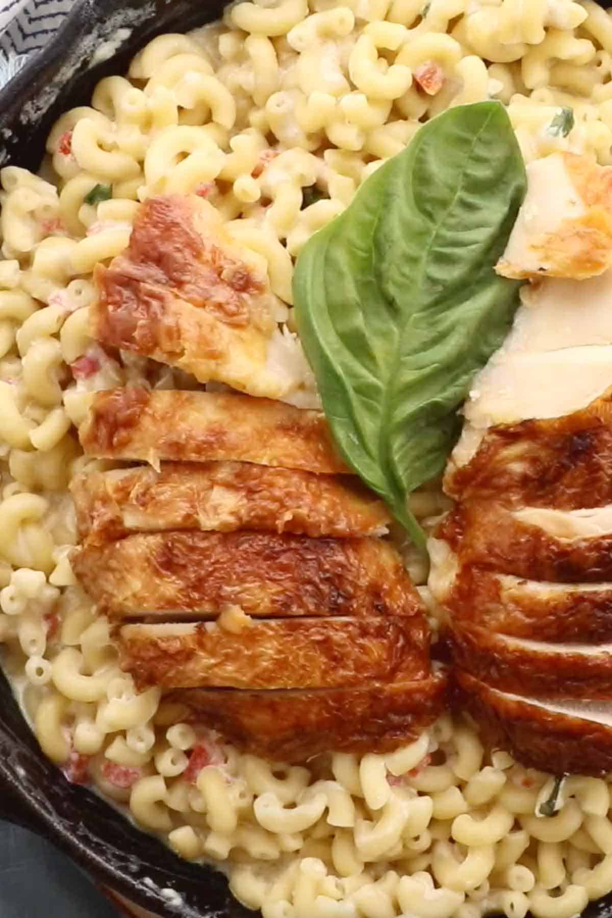 Easy Rotisserie Chicken Tuscan Mac and Cheese