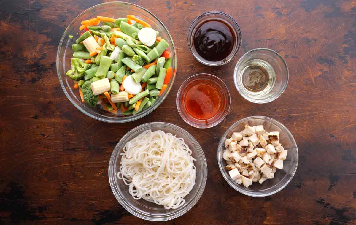 Chicken and Frozen Vegetable Stir Fry Ingredients