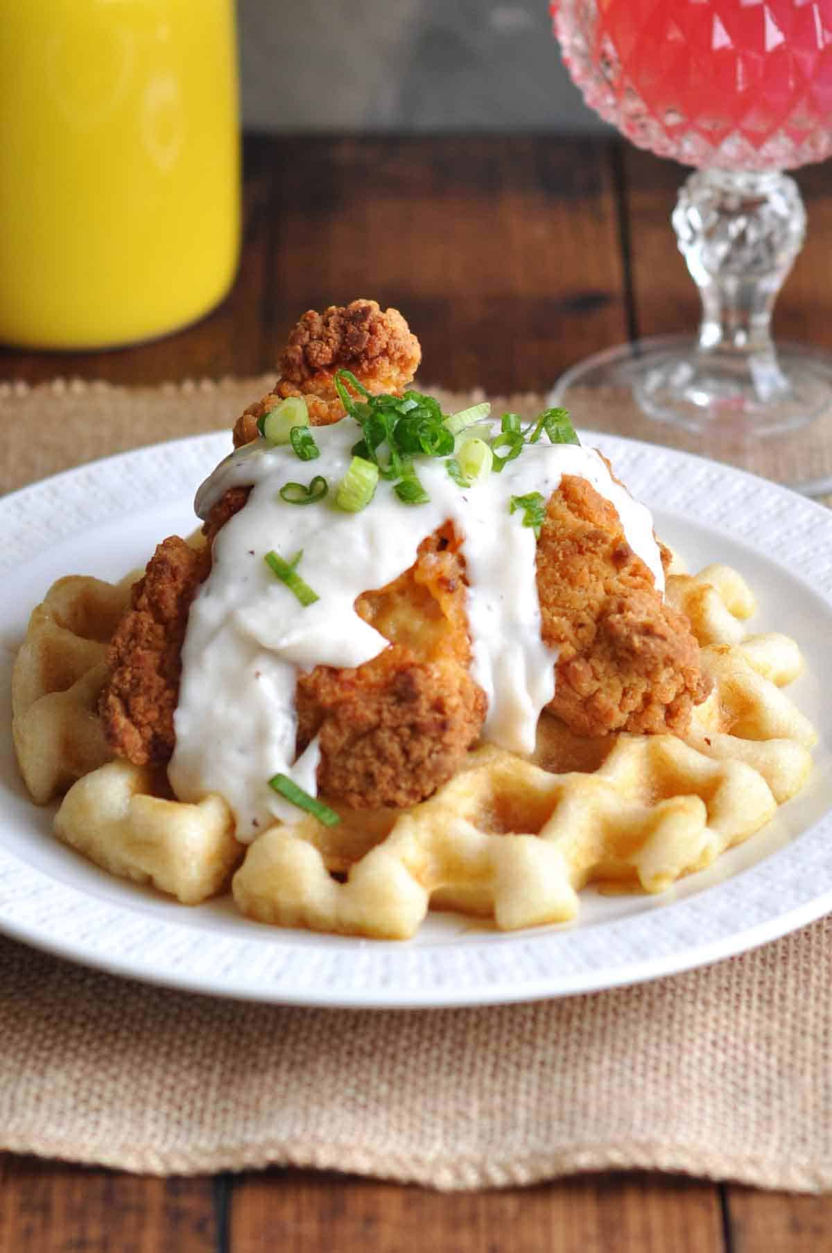 Chicken and Waffles with Country Gravy