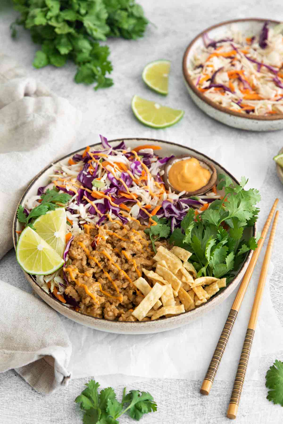 Chicken Wonton Taco in a Bowl