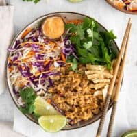 Chicken Wonton Taco Bowl with Ground Chicken