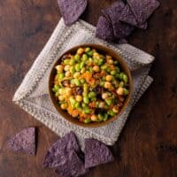 Chickpea Edamame Dip with Chips