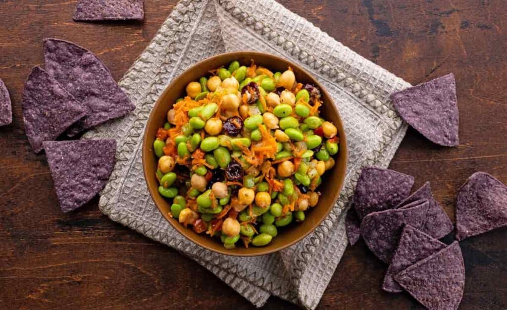 Chickpea Edamame Salad and Dip