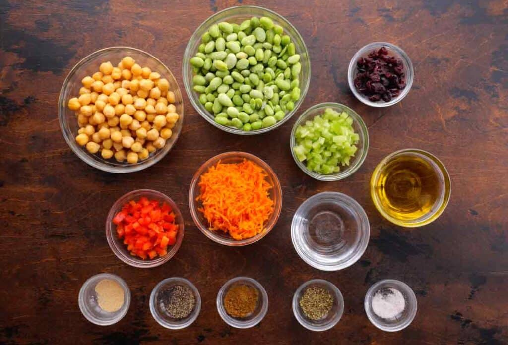 Chickpea Edamame Salad Ingredients