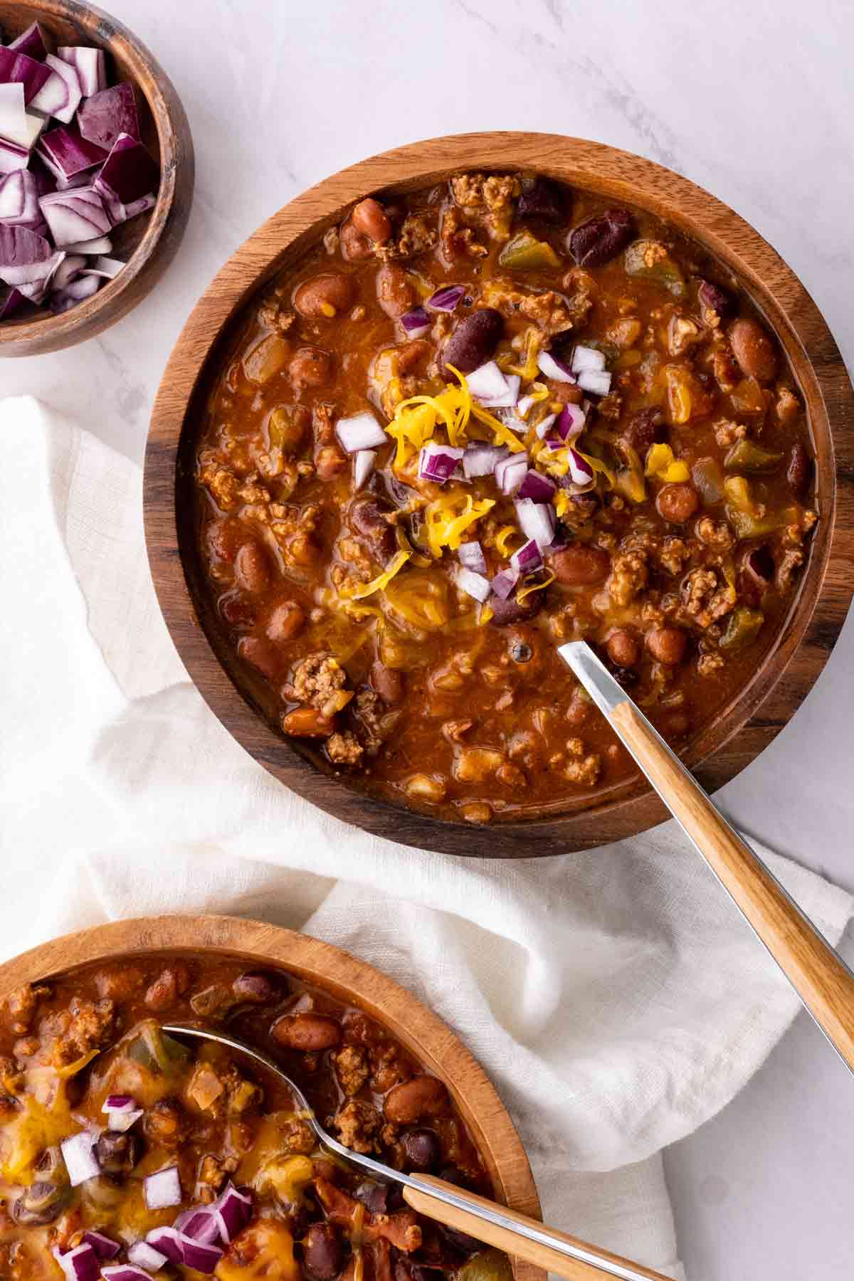 Chili with Beans, Peppers and Celery