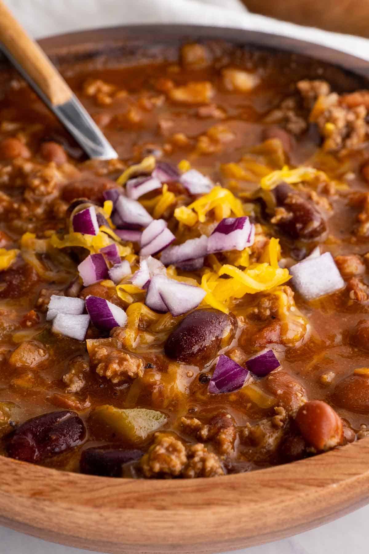 Chili with Beans, Bell Peppers and Celery