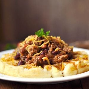 Chili-Topped Potato Waffle