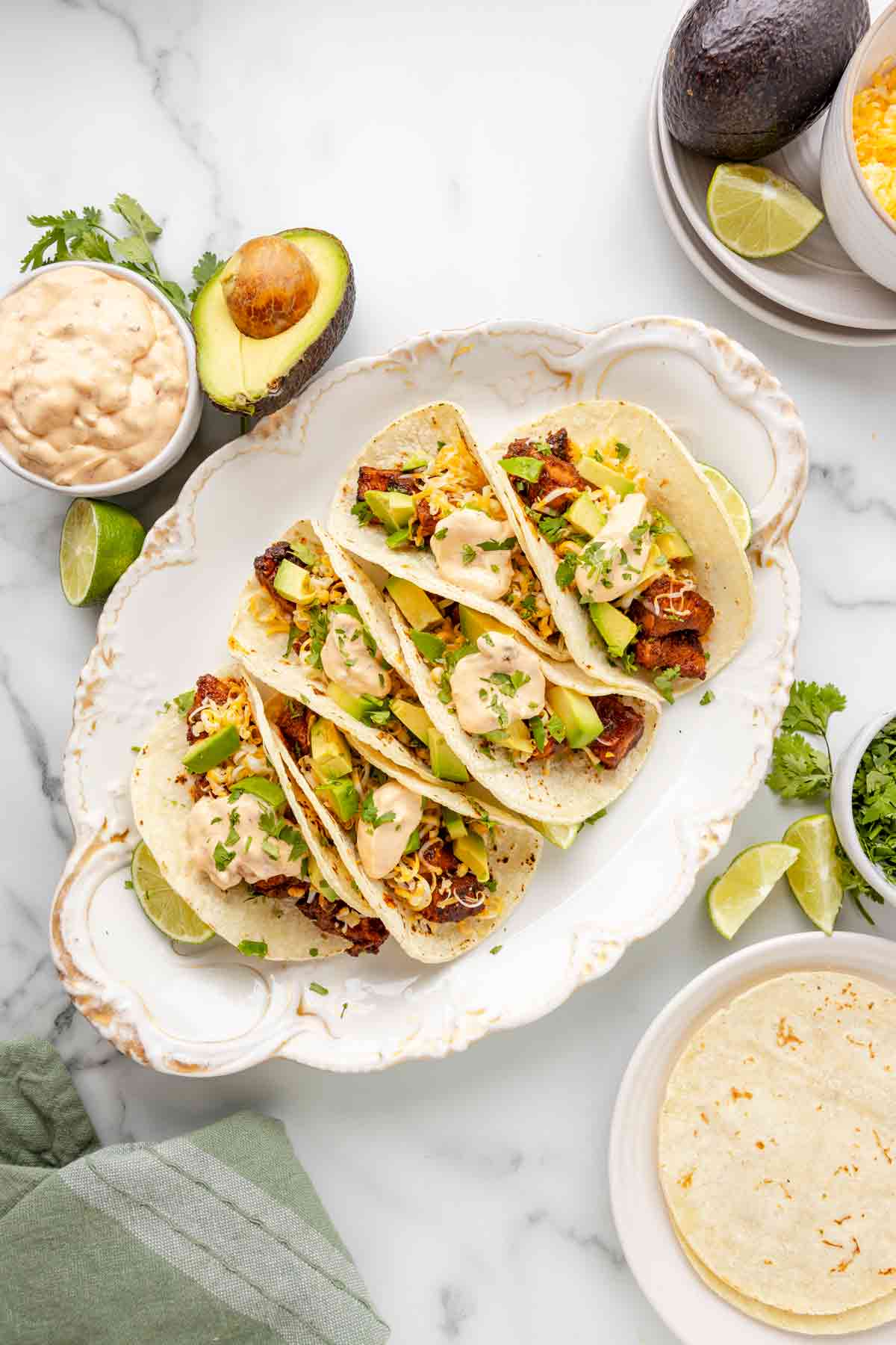 Seasoned Chicken Tacos with Chipotle Sauce