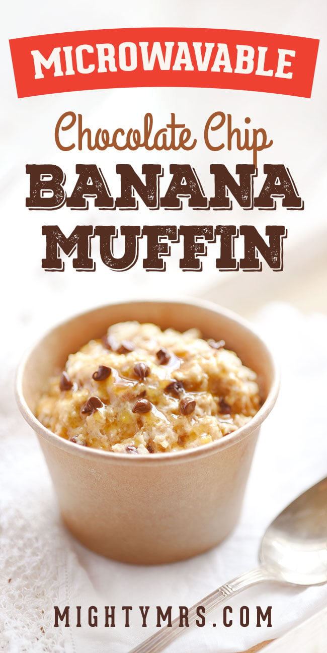 Microwavable Banana Chocolate Chip Minute Muffins