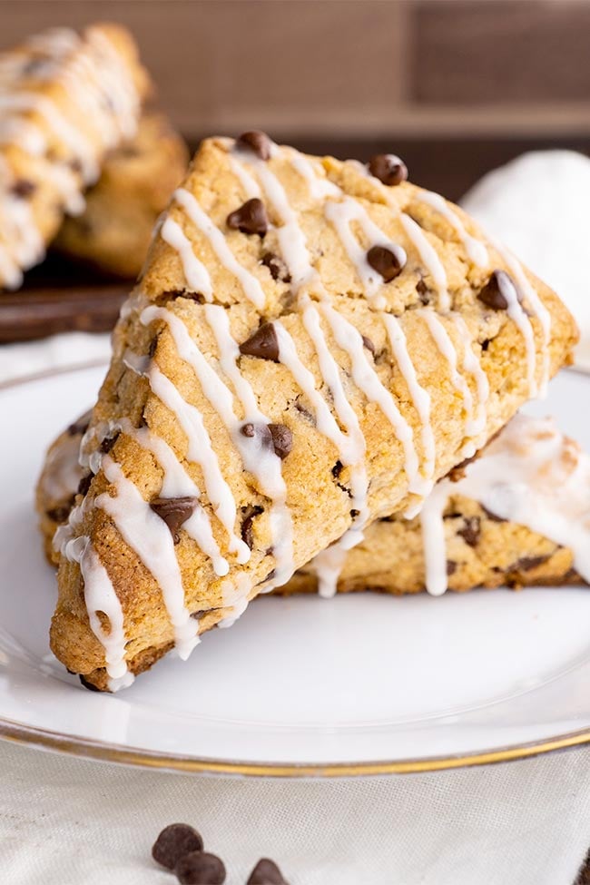 Maple Chocolate Chip Scones with Icing