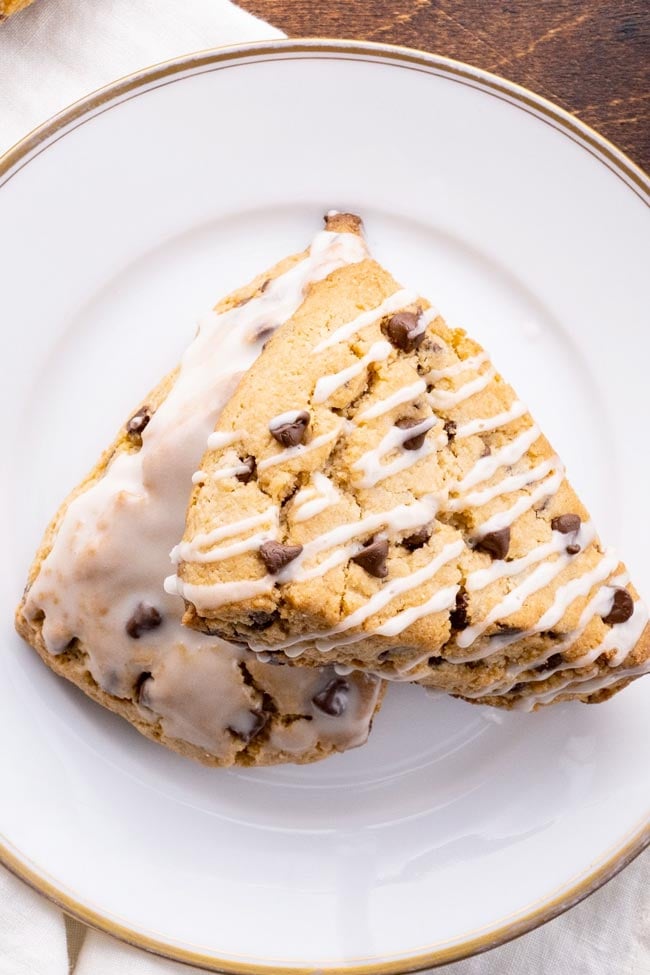 Iced Maple Chocolate Chip Scones