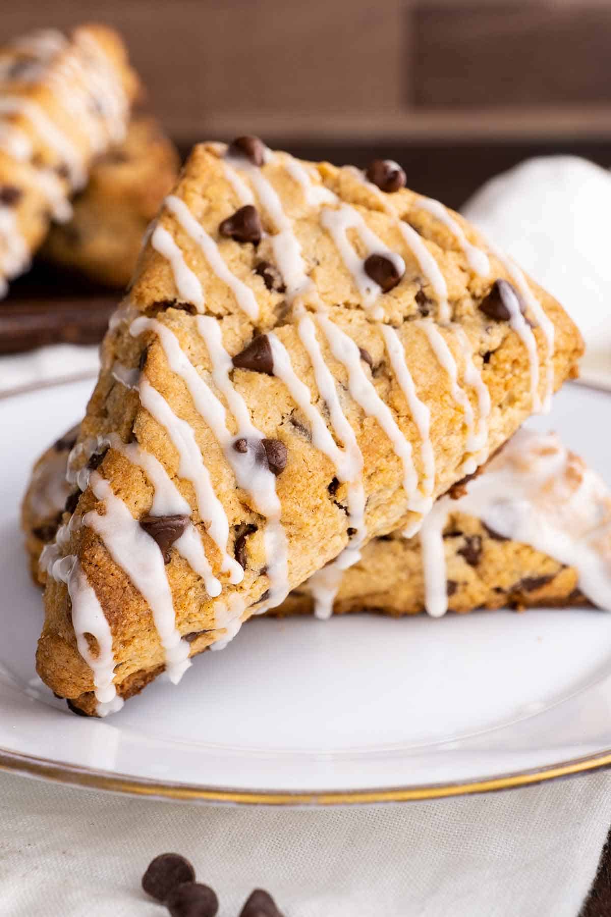 Iced Chocolate Chip Scones