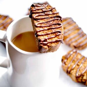 Chocolate Almond Biscotti and Coffee