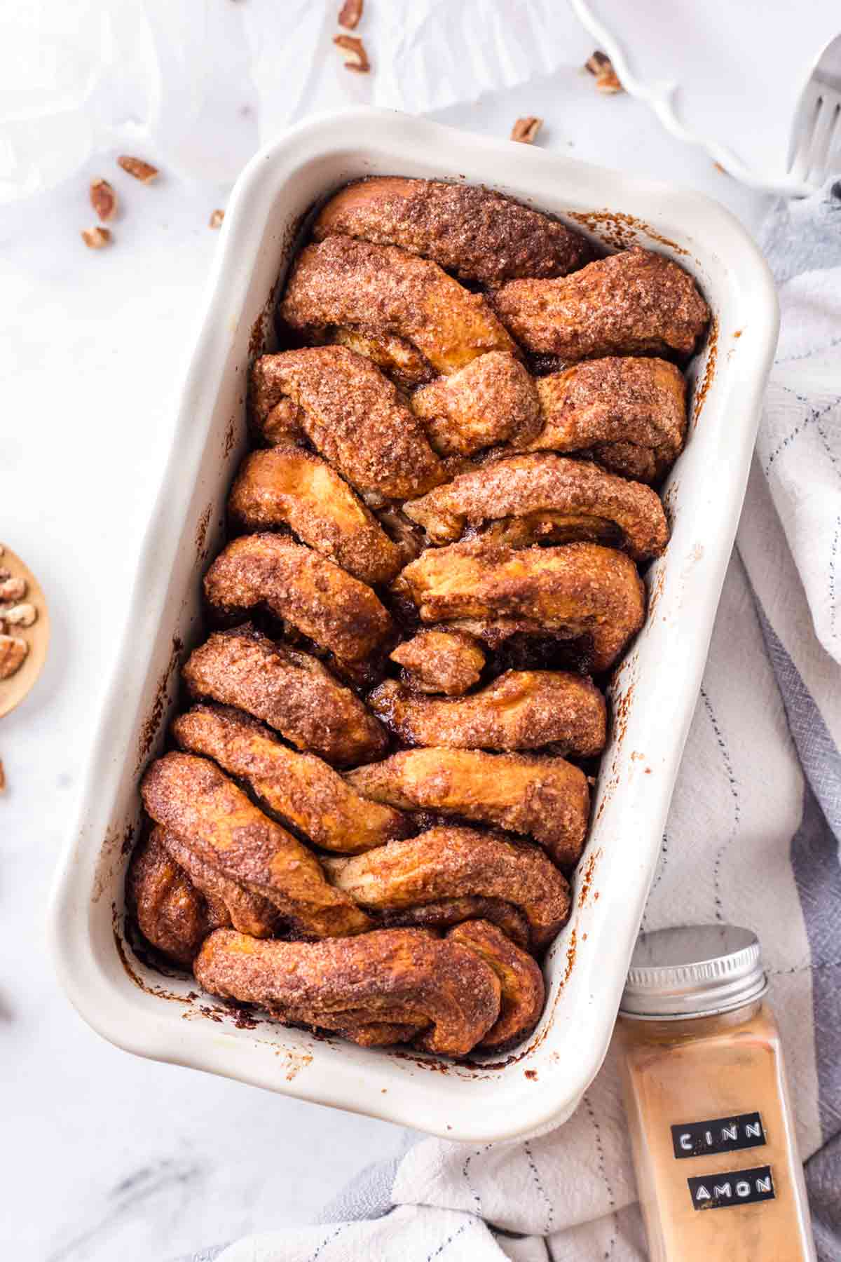 Cinnamon Roll Pull Apart Bread without Icing
