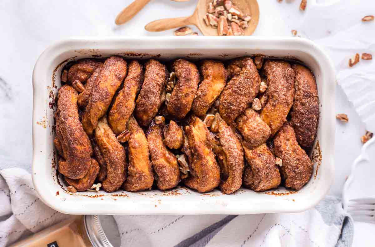 Pull Apart Bread made with Cinnamon Roll Dough