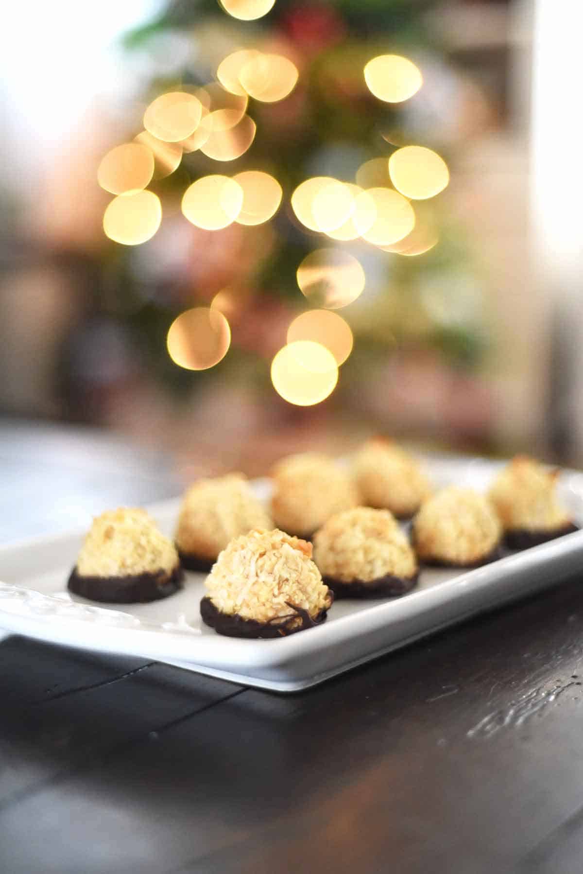 Coconut Macaroons Chocolate-dipped