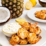 Baked Coconut Shrimp with Piña Colada Sauce Coconut Shrimp with Piña Colada Dip on the side