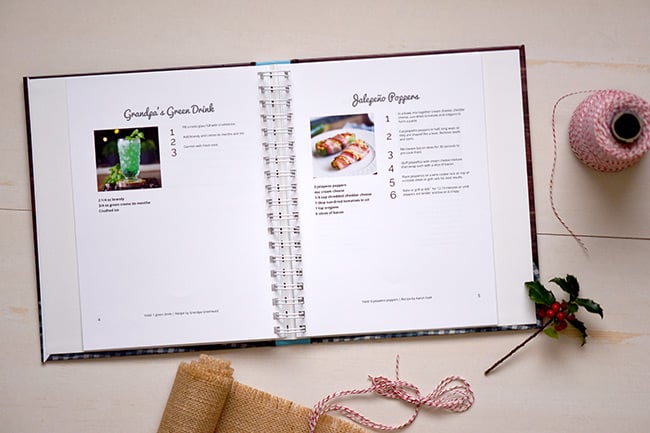 Cookbook with wire ring binding