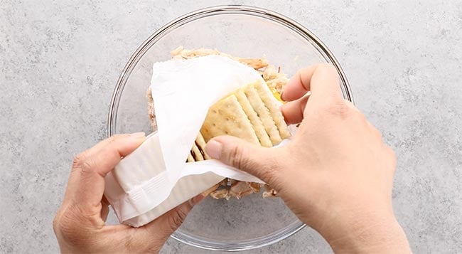 Crab Cakes made with saltine cracker, no bread crumbs