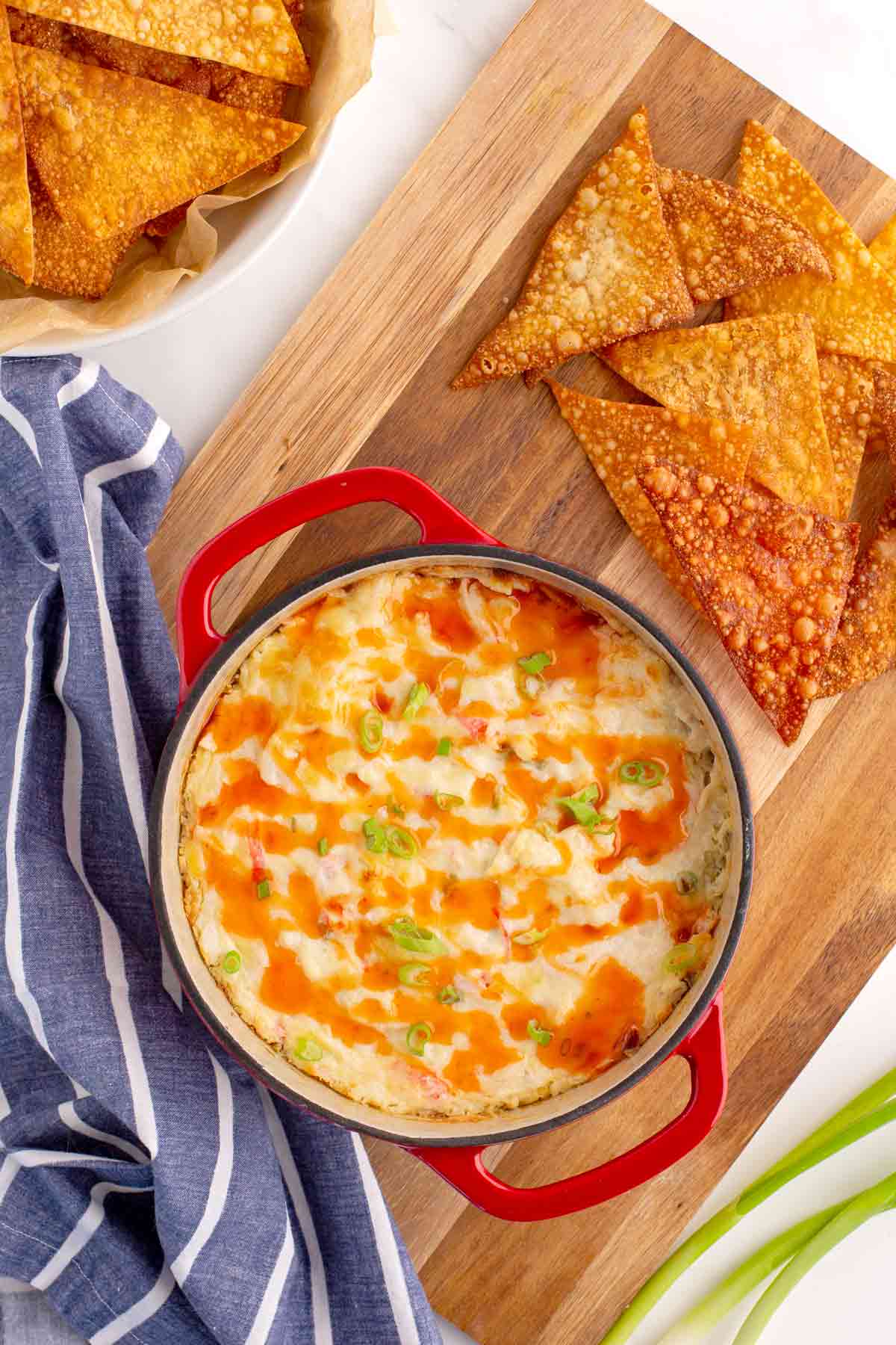 Crab Rangoon Dip with Fried Won Ton Chips