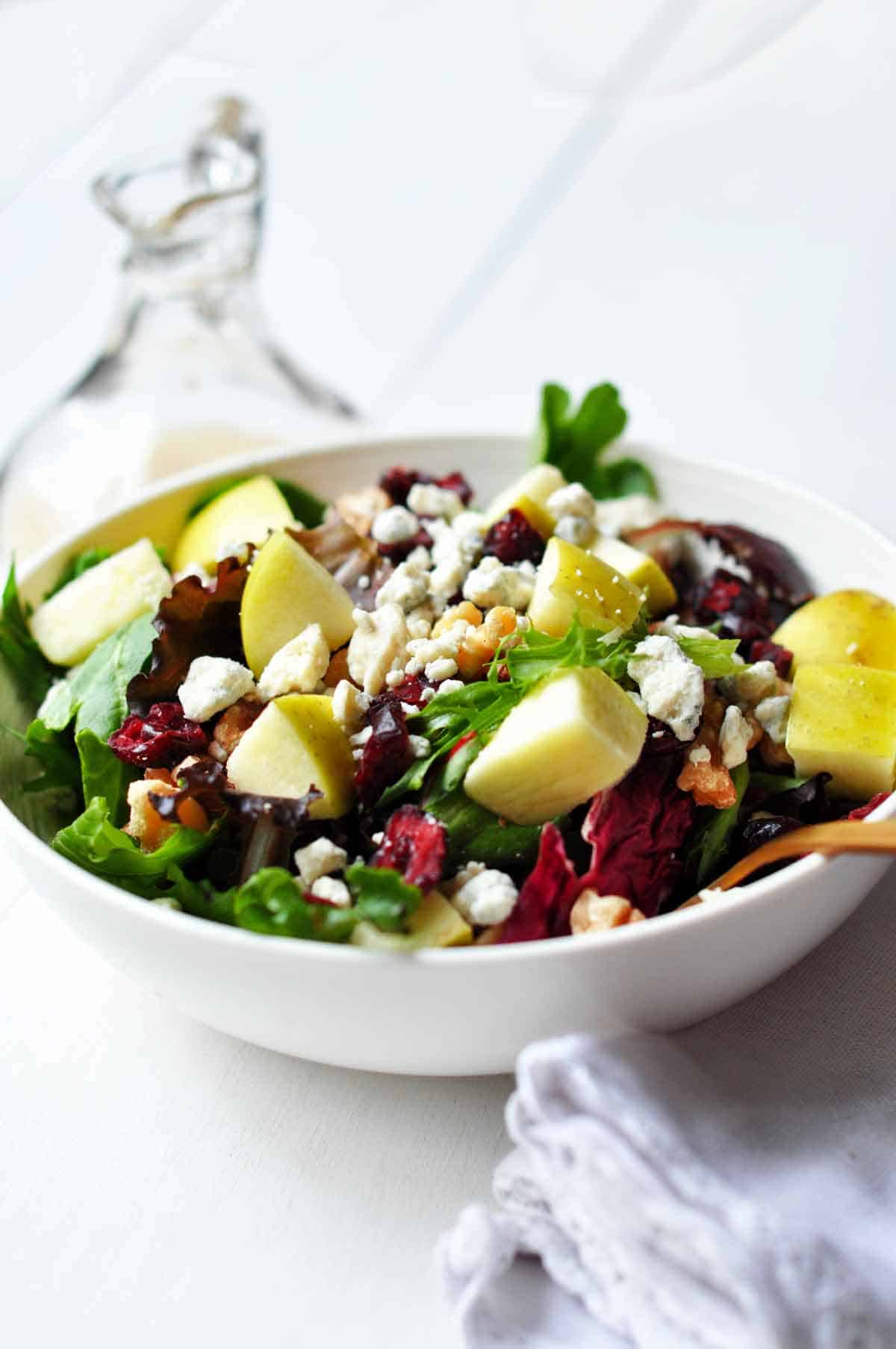 Apple Blue Cheese Salad with Sweet Oniotn Dressing
