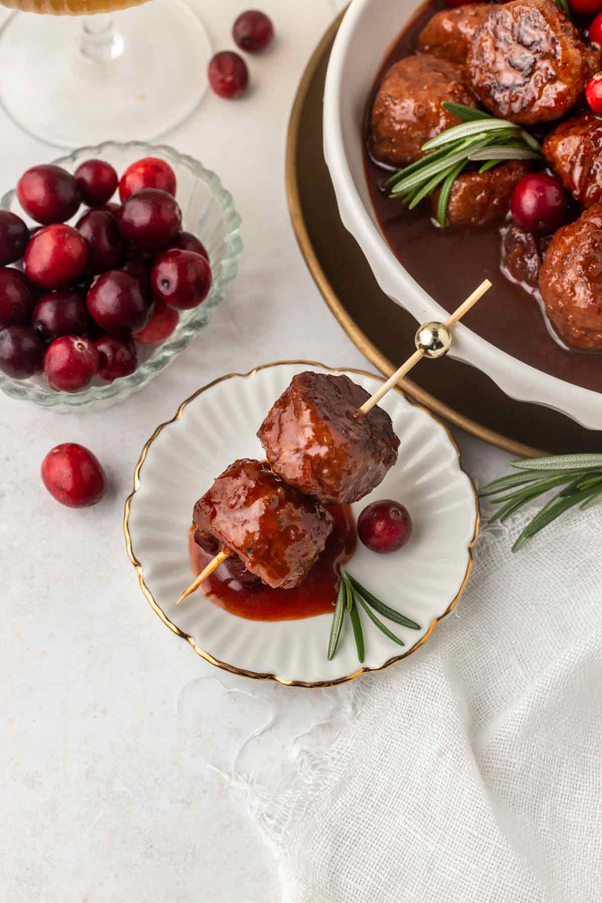 Crockpot Cranberry Turkey Meatballs