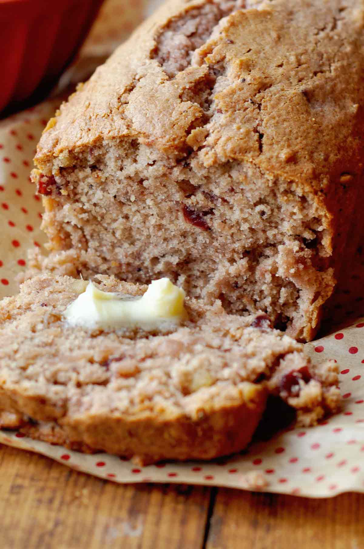 Cranberry Walnut Bread with Butter