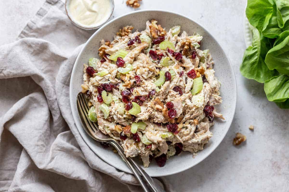 Simple Rotisserie Chicken Salad - perfect for croissants or wraps