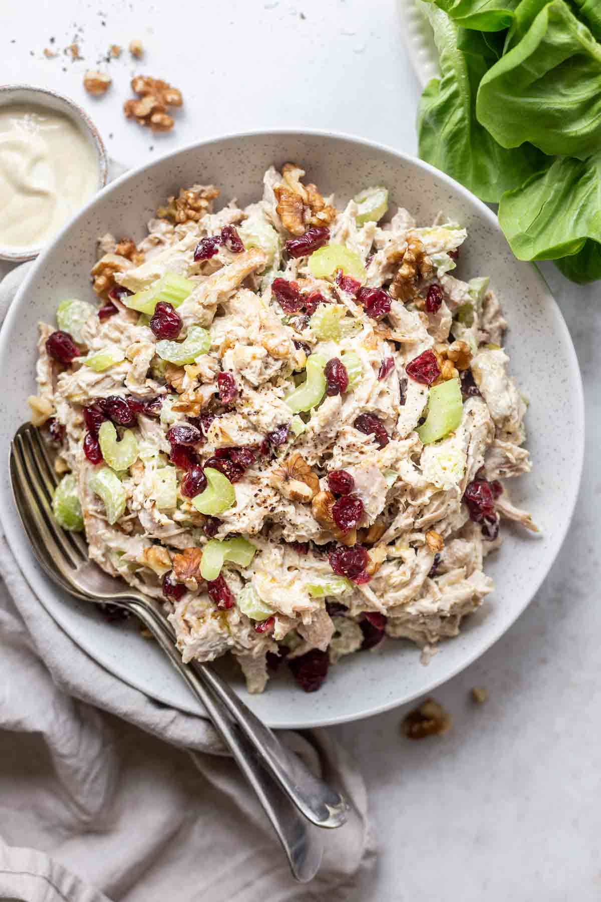 Rotisserie Chicken Salad with Cranberries and Walnuts