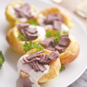 Creamed Roast Beef with Yorkshire Pudding