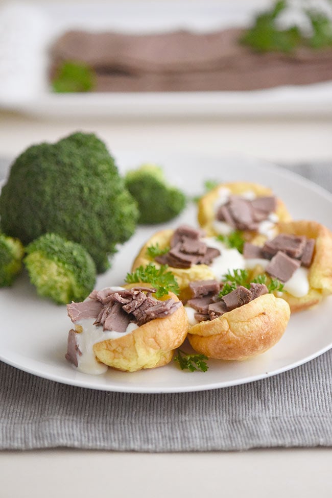 Creamed Roast Beef with Yorkshire Pudding