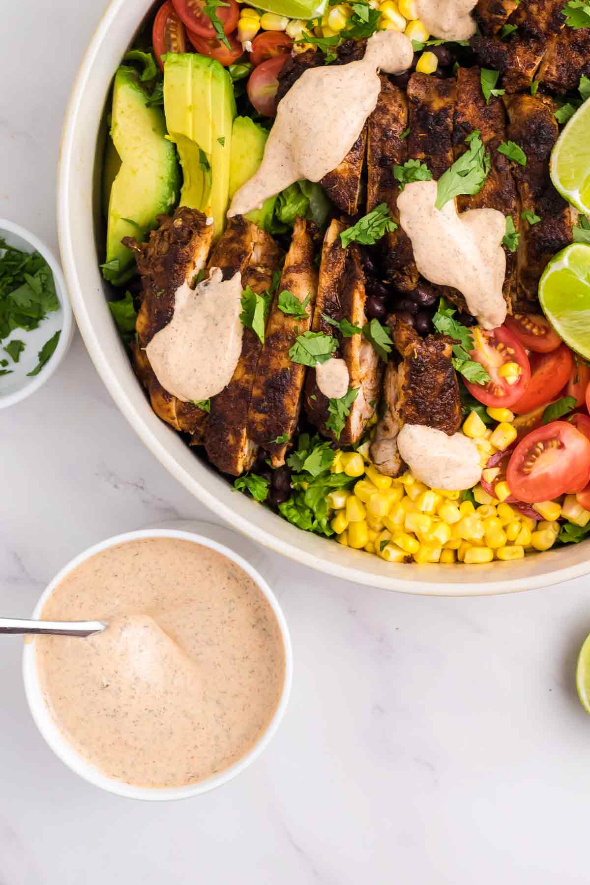 Creamy Chipotle Salad Dressing with Southwest Chicken Salad