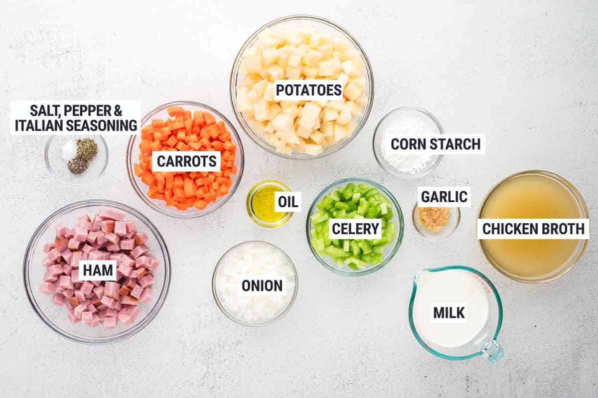 Creamy Ham and Potato Soup Ingredients