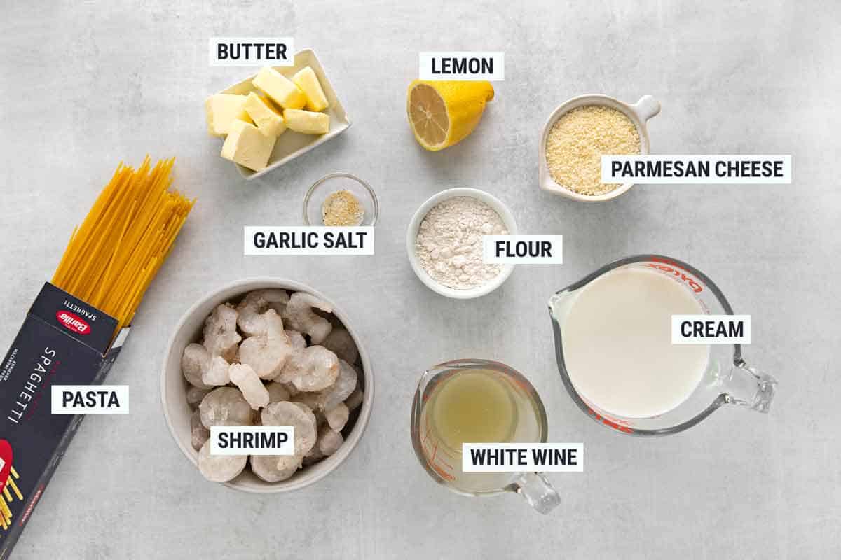 Creamy Shrimp Scampi Ingredients