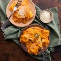 Creamy Spinach Tomato Ravioli Dinner - Meat or Vegetarian