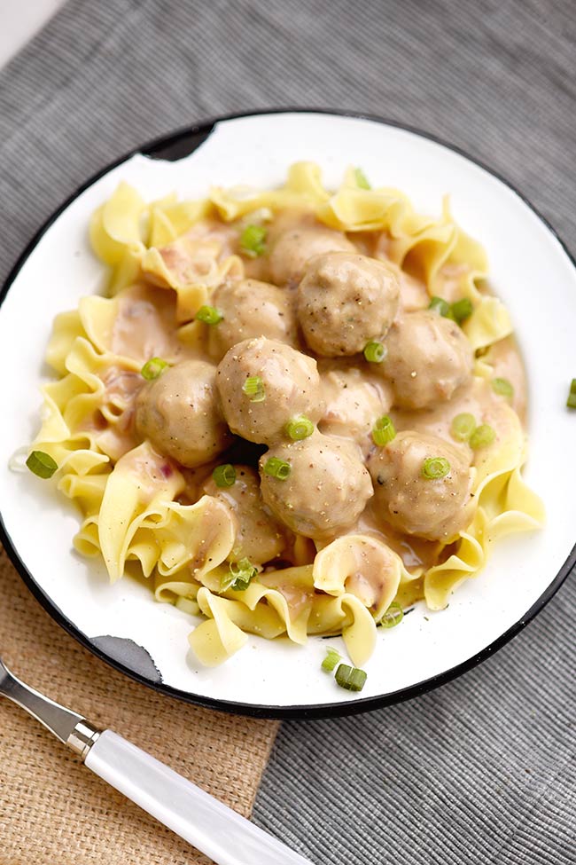 Easy Creamy Swedish Meatballs with Noodles