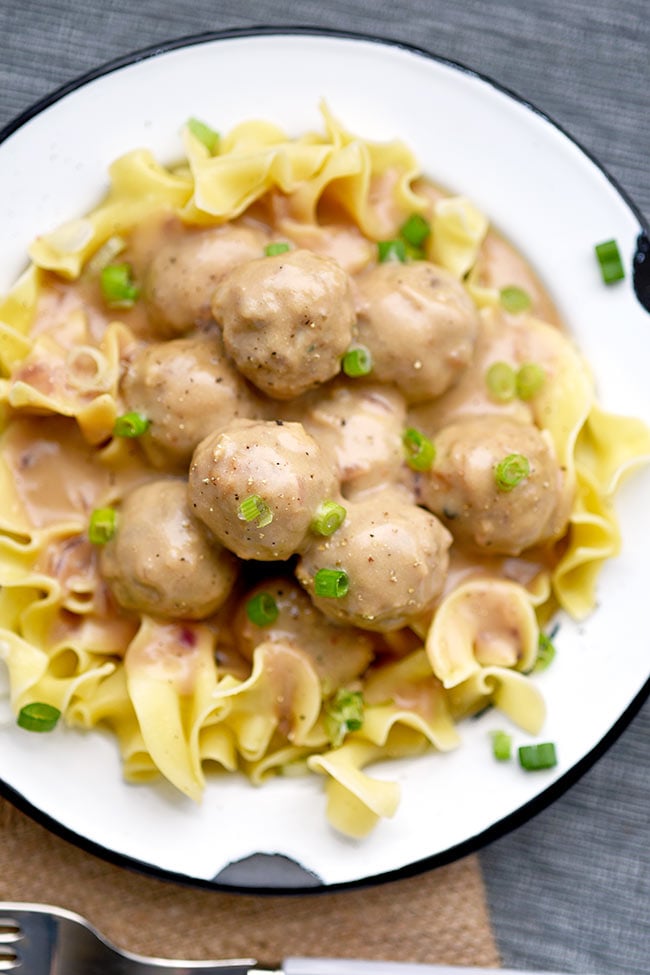 Easy Creamy Swedish Meatballs with Noodles