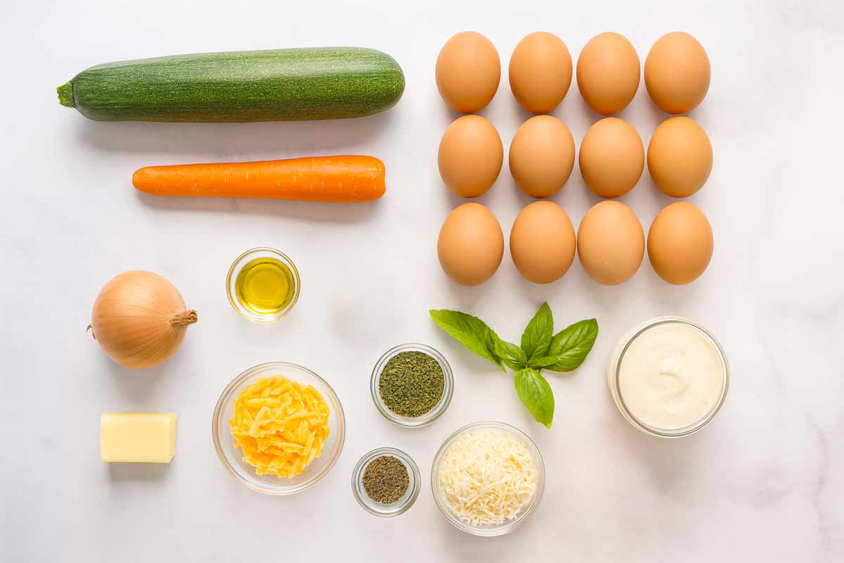 Creamy Zucchini Alfredo Quiche Ingredients