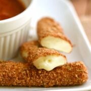 Homemade Mozzarella Sticks made with Mozzarella Sticks