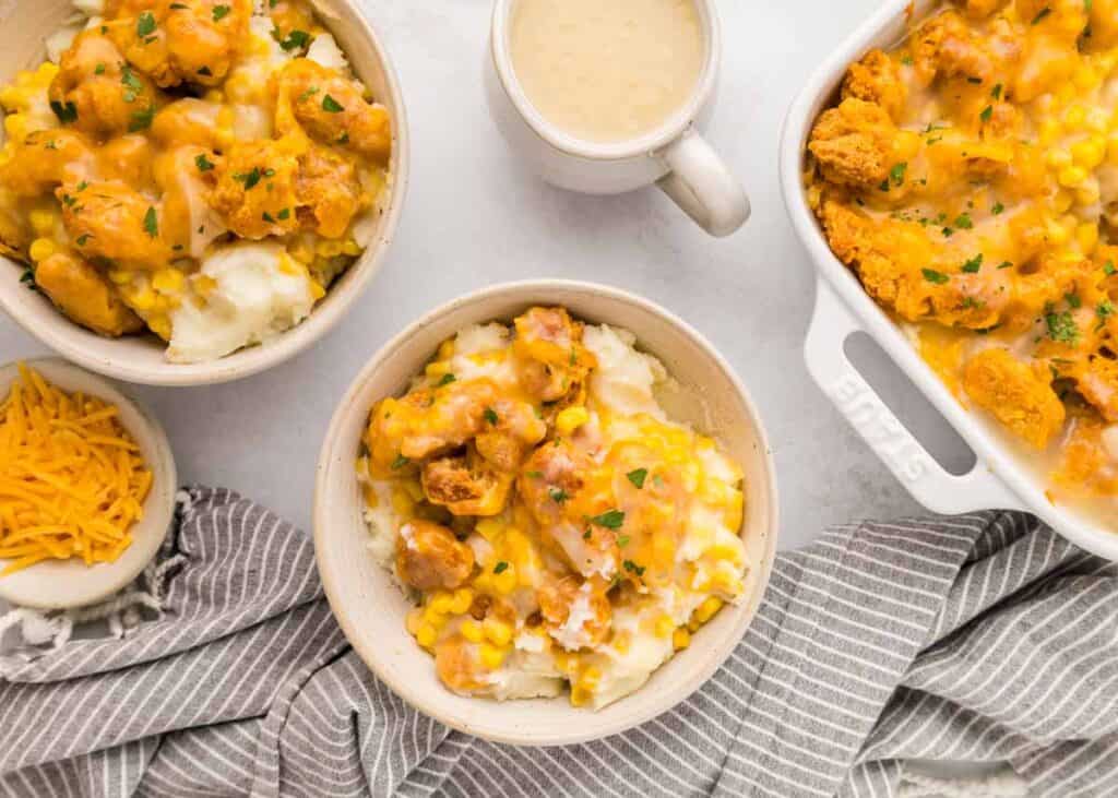 Crispy Chicken Mashed Potato Casserole - Mighty Mrs