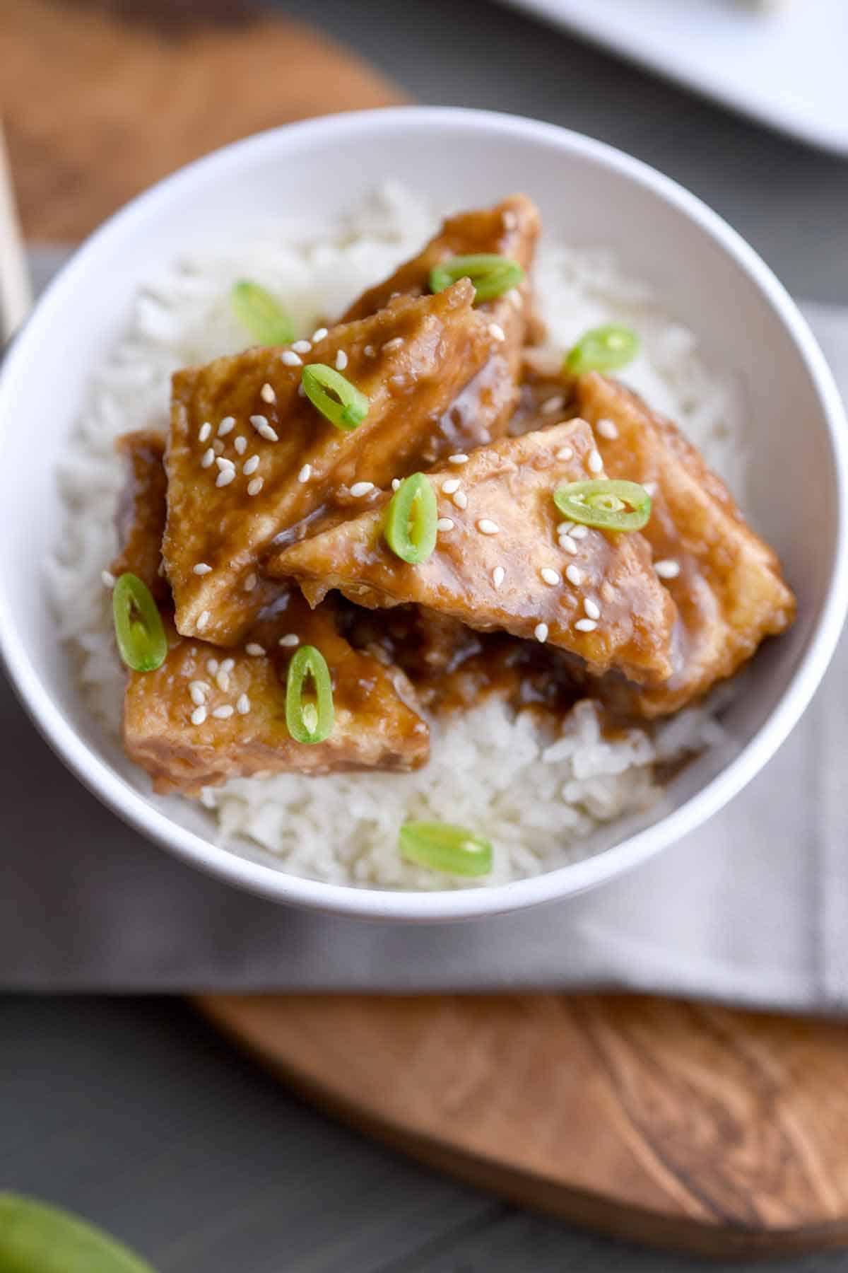 Crispy Fried Tofu with Sushi Rice