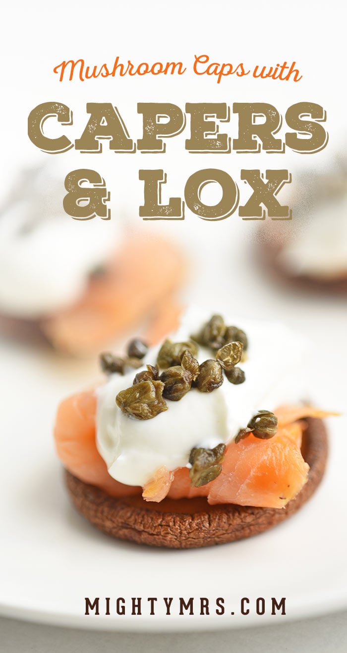 Crispy Mushroom Caps with Cream Cheese and Lox