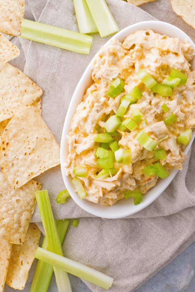 Crockpot Buffalo Chicken Dip with Ranch Dressing